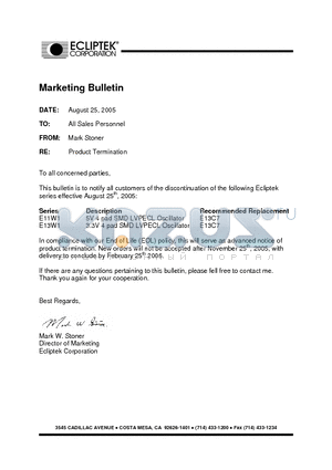 E13W1F1B-155520MTR datasheet - OSCILLATOR