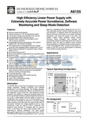 A6155 datasheet - High Efficiency Linear Power Supply