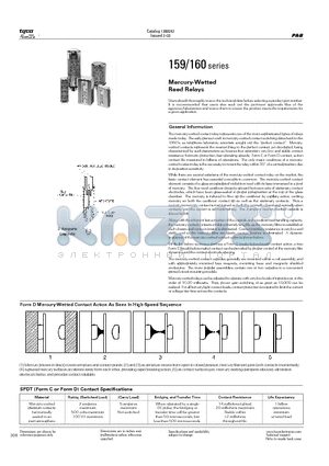 159-117G00 datasheet - Mercury-Wetted Reed Relays