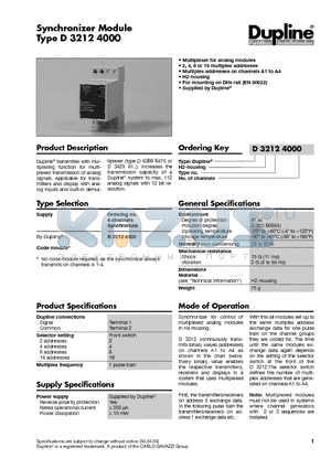 D32124000 datasheet - Synchronizer Module