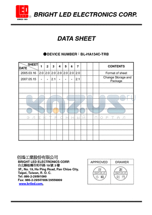 BL-HA134C-TRB datasheet - Amber Mono-color type 3.2x1.0x2.0mm(1204) standard package.