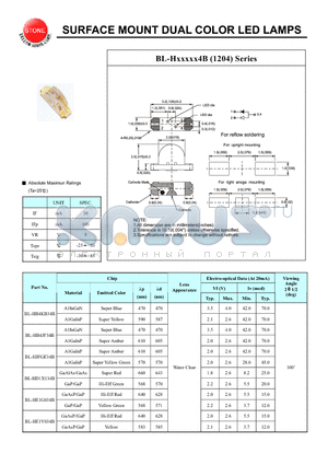 BL-HB4JF34B datasheet - SURFACE MOUNT DUAL COLOR LED LAMPS