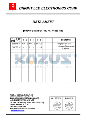 BL-HE1W133B-TRB datasheet - Hi-Eff Red and Pure Green Suitable for all SMT assembly methods.