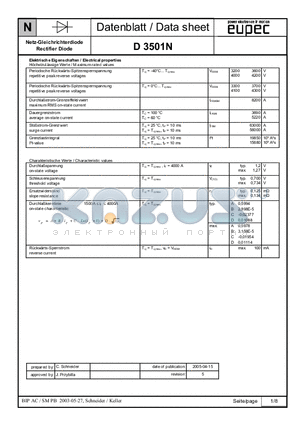 D3501N datasheet - Rectifier Diode