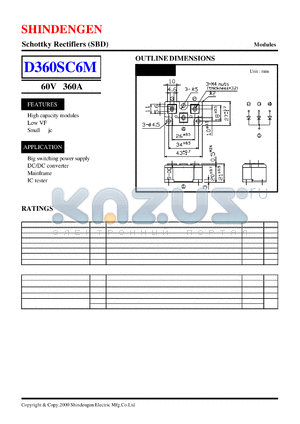 D360SC6M datasheet - Schottky Rectifiers (SBD) (60V 360A)