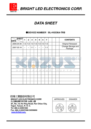 BL-HG536A-TRB datasheet - Yellow Green Mono-color type Suitable for all SMT assembly methods