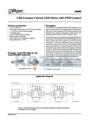 A6280EESTR-T datasheet - 3 Bit Constant Current LED Driver with PWM Control