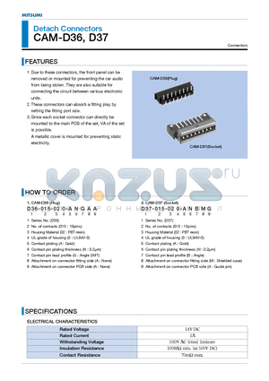 D37-015-020-ANBMG datasheet - Detach Connectors