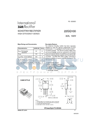 30A datasheet - SCHOTTKY RECTIFIER