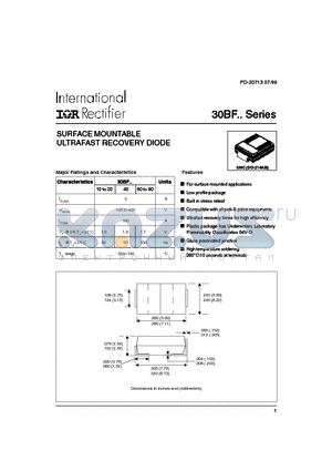 30BF10 datasheet - SURFACE MOUNTABLE ULTRAFAST RECOVERY DIODE