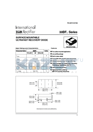 30BF20 datasheet - SURFACE MOUNTABLE ULTRAFAST RECOVERY DIODE