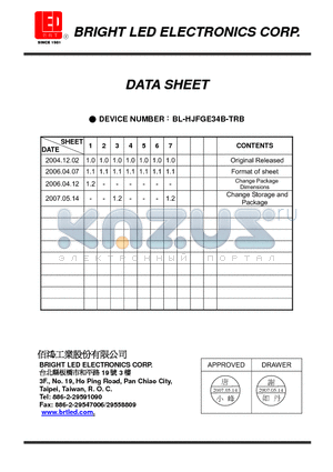 BL-HJFGE34B-TRB datasheet - LED Super Amber and Suitable for all SMT assembly methods.