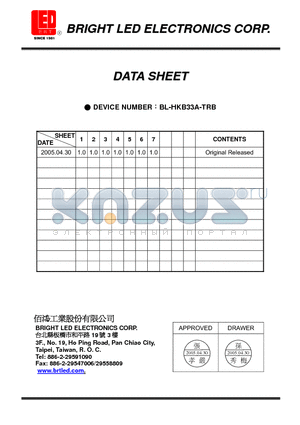 BL-HKB33A-TRB datasheet - Automotive : Dashboards, stop lamps, turn signals