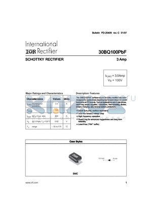 30BQ100 datasheet - SCHOTTKY RECTIFIER