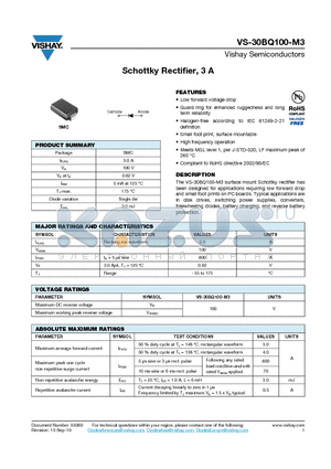 30BQ100-9AT datasheet - Schottky Rectifier, 3 A