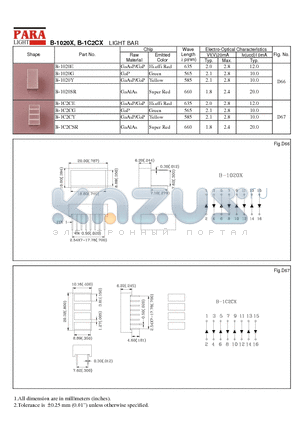 B-1020X datasheet - LIGHT BAR