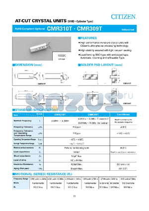 CMR310T_1 datasheet - AT-CUT CRYSTAL UNITS