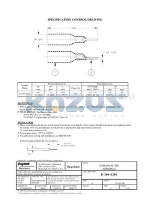 B-106-6201 datasheet - B-106-6201