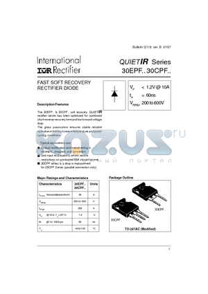 30CPF datasheet - FAST SOFT RECOVERY RECTIFIER DIODE