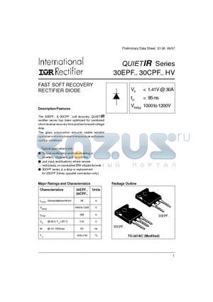 30CPF10 datasheet - FAST SOFT RECOVERY RECTIFIER DIODE