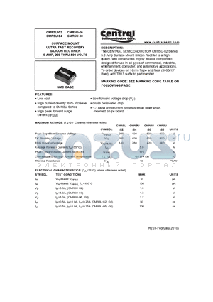 CMR5U-08 datasheet - SURFACE MOUNT ULTRA FAST RECOVERY SILICON RECTIFIER 5 AMP