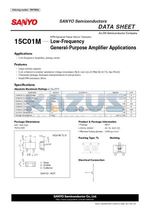 15C01M_12 datasheet - Low-Frequency General-Purpose Amplifier Applications
