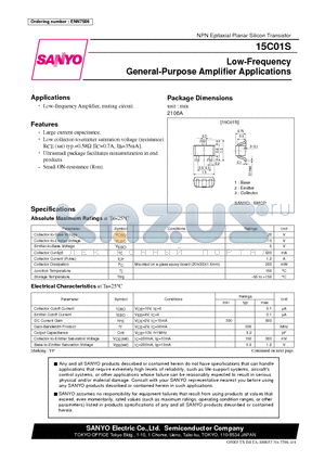 15C01S datasheet - Low-Frequency General-Purpose Amplifier Applications