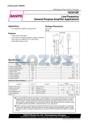 15C01SP datasheet - Low-Frequency General-Purpose Amplifier Applications