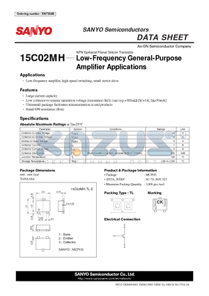 15C02MH_12 datasheet - Low-Frequency General-Purpose Amplifier Applications