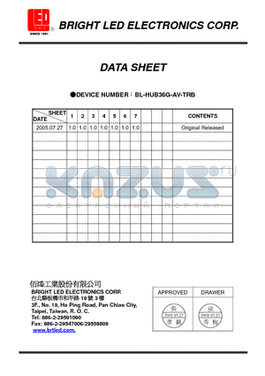 BL-HUB36G-AV-TR datasheet - Automotive : Dashboards, stop lamps, turn signals.