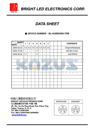 BL-HUBB536H-TRB datasheet - Automotive : Dashboards, stop lamps, turn signals.