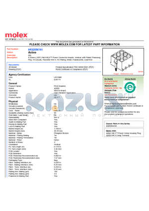 43255-0161 datasheet - 6.35mm (.250