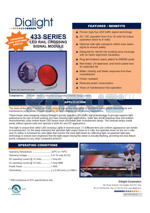 433-1R11-R111-1R00 datasheet - LED RAIL CROSSING SIGNAL MODULE