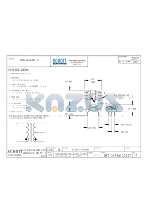 22627 datasheet - XFMR TRANSMIT, T1