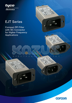 15EJT1 datasheet - Compact RFI Filter with IEC Connector for Higher Frequency Applications