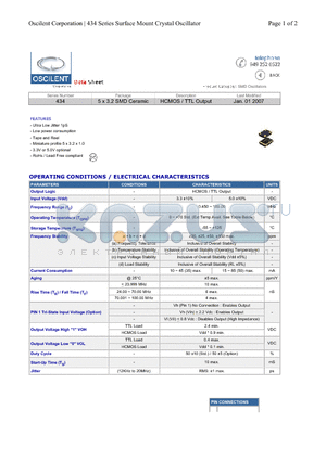 434-12.0M-5GC-TNC datasheet - 5 x 3.2 SMD Ceramic HCMOS / TTL Output