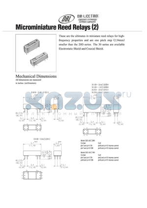 30D-2A12D1 datasheet - MICROMINIATURE REED RELAYS