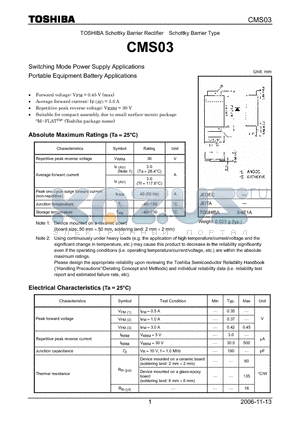 CMS03_06 datasheet - Switching Mode Power Supply Applications