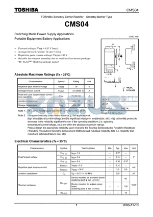 CMS04 datasheet - Switching Mode Power Supply Applications