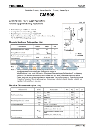 CMS06_06 datasheet - Switching Mode Power Supply Applications