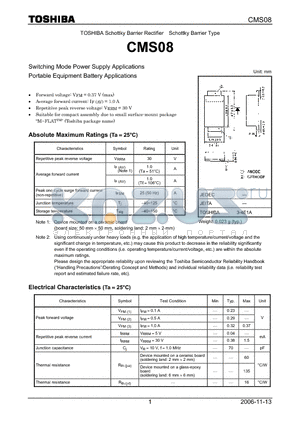 CMS08_06 datasheet - Switching Mode Power Supply Applications