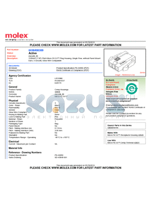 43640-0309 datasheet - 3.00mm (.118