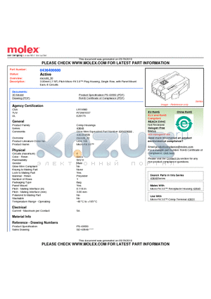 43640-0600 datasheet - 3.00mm (.118