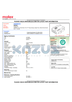 43640-0701 datasheet - 3.00mm (.118