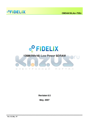CMS4A16LAG datasheet - 128M(8Mx16) Low Power SDRAM