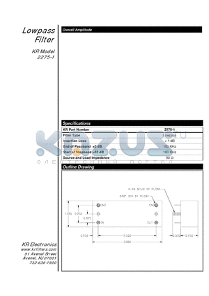 2275-1 datasheet - Lowpass Filter