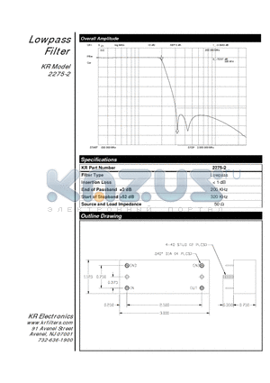 2275-2 datasheet - Lowpass Filter