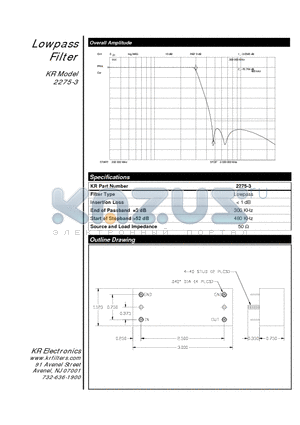 2275-3 datasheet - Lowpass Filter