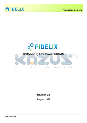 CMS3216LAX-75EX datasheet - 32M(2Mx16) Low Power SDRAM
