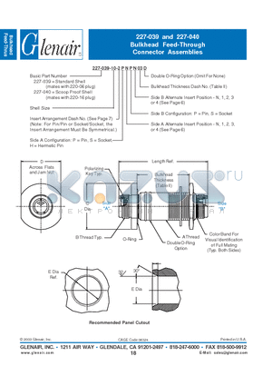 227-040-16 datasheet - Bulkhead Feed-Through